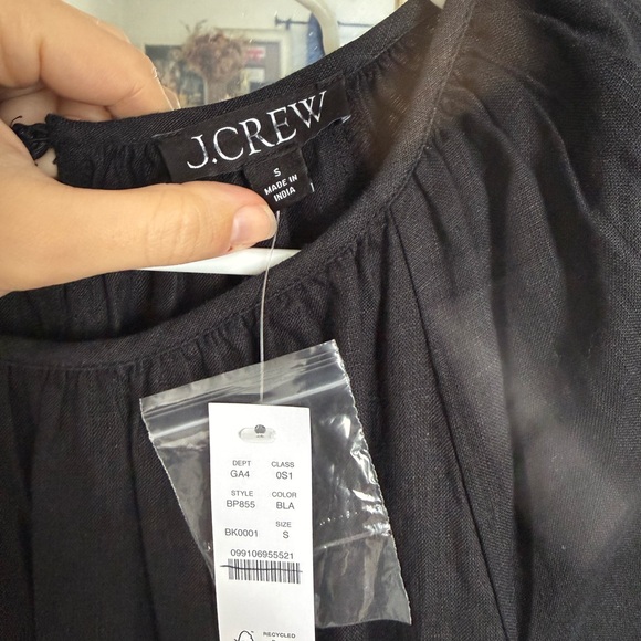 J. Crew Palmero Black Long Sleeve Linen Dress - Picture 2 of 7